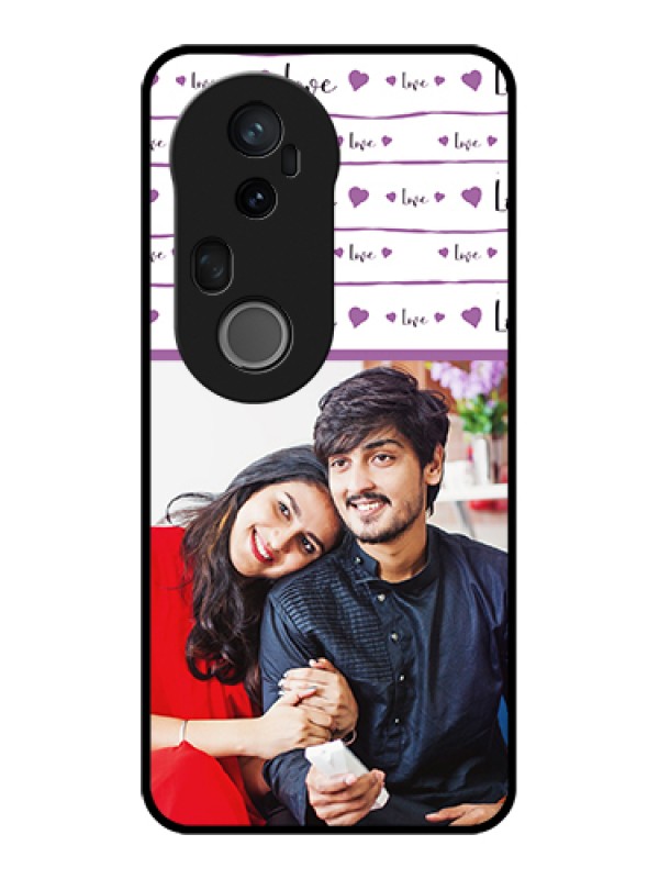 Custom Vivo T4 Ultra 5G Custom Glass Phone Case - Couples Heart Design
