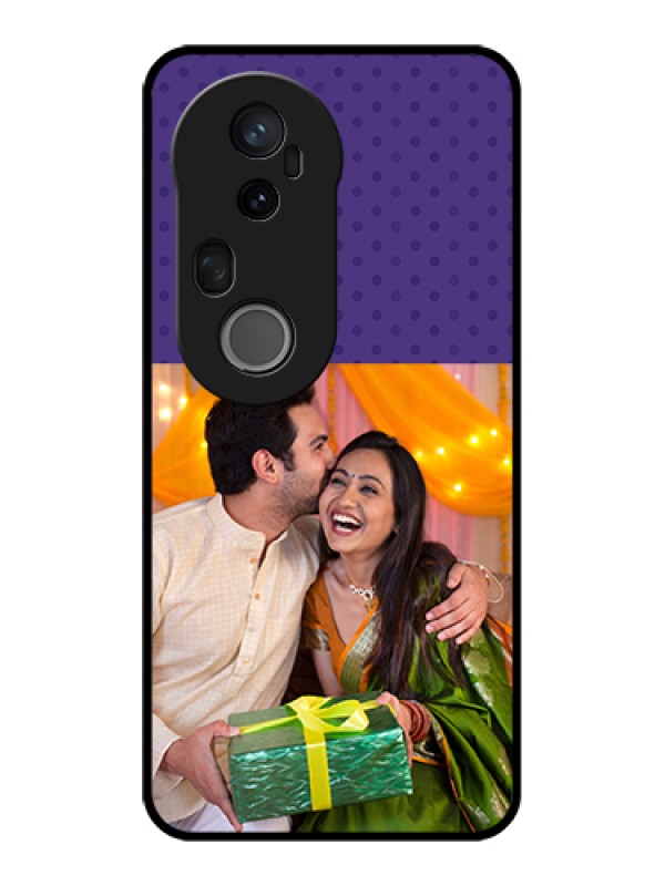 Custom Vivo T4 Ultra 5G Custom Glass Phone Case - Violet Colored Pattern Design
