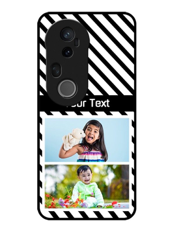 Custom Vivo T4 Ultra 5G Custom Glass Phone Case - Black And White Stripes Design