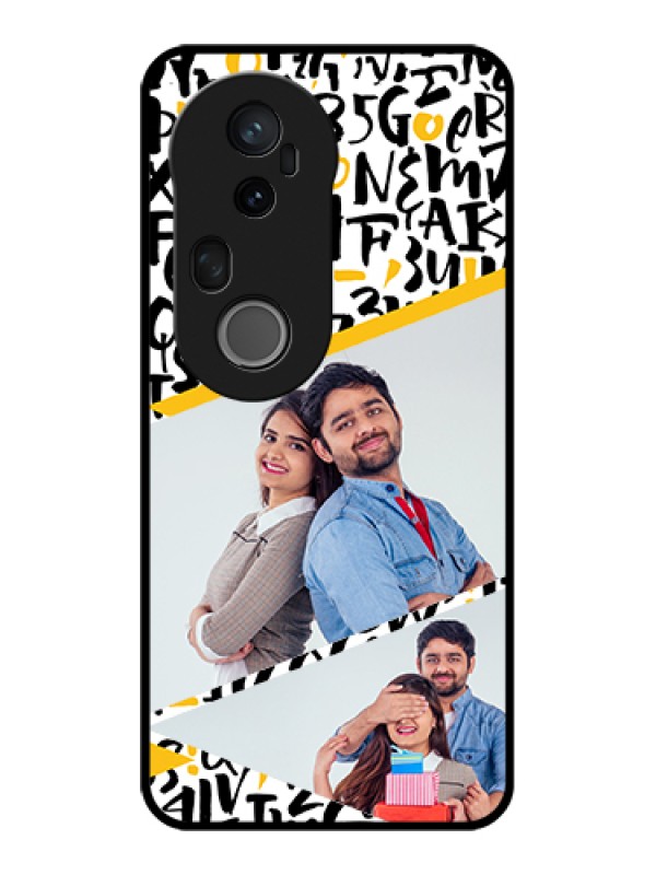 Custom Vivo T4 Ultra 5G Custom Glass Phone Case - Letters Pattern Design