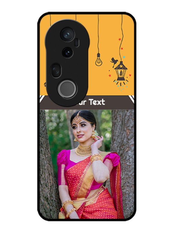 Custom Vivo T4 Ultra 5G Custom Glass Phone Case - With Family Picture And Icons