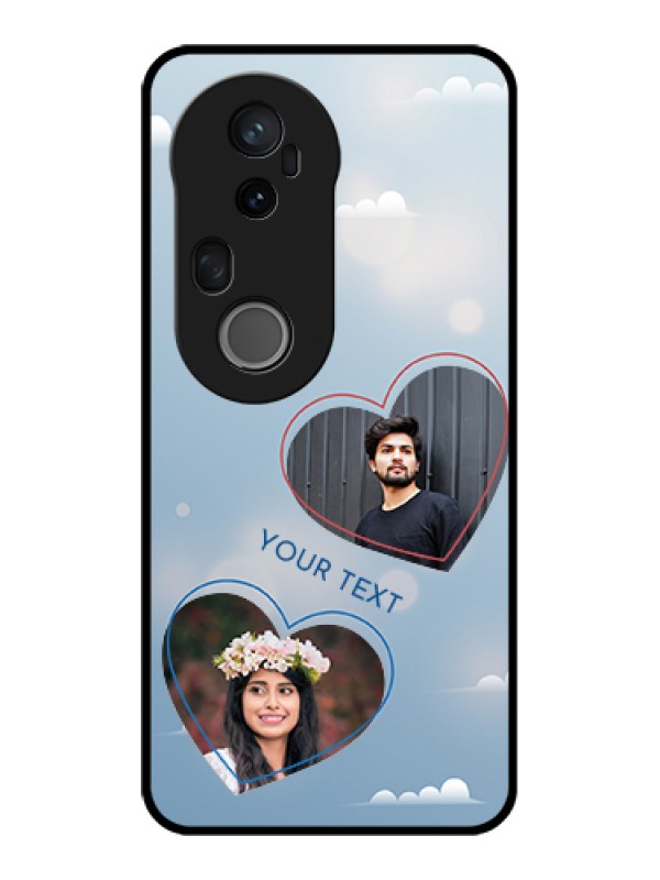 Custom Vivo T4 Ultra 5G Custom Glass Phone Case - Blue Color Couple Design