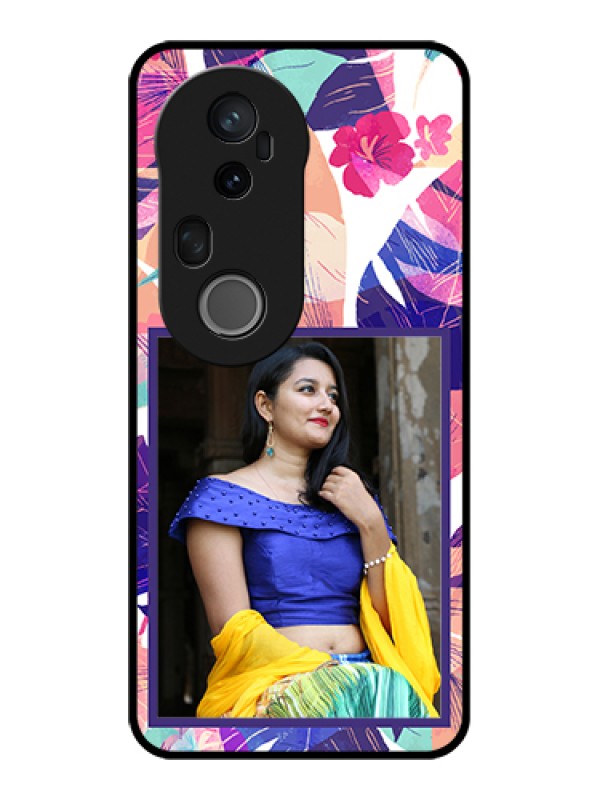 Custom Vivo T4 Ultra 5G Custom Glass Phone Case - Abstract Floral Design