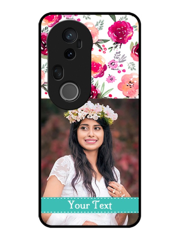 Custom Vivo T4 Ultra 5G Custom Glass Phone Case - Water Colors Floral Design