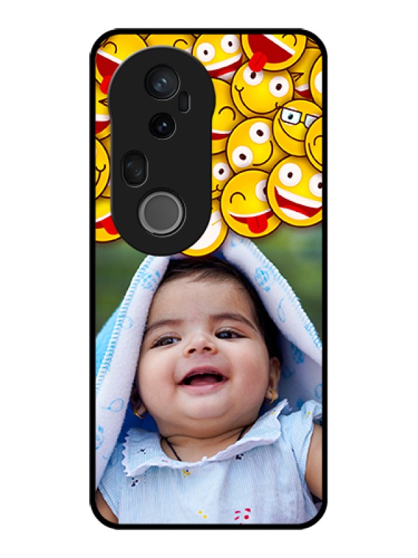 Custom Vivo T4 Ultra 5G Custom Glass Phone Case - With Smiley Emoji Design