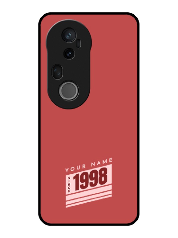 Custom Vivo T4 Ultra 5G Custom Glass Phone Case - Red Custom Year Of Birth Design