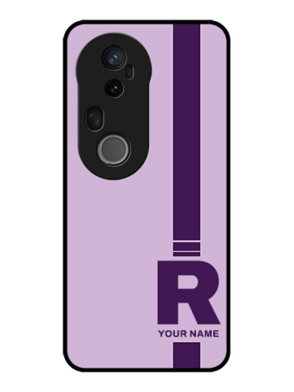 Custom Vivo T4 Ultra 5G Custom Glass Phone Case - Simple Dual Tone Stripe With Name Design