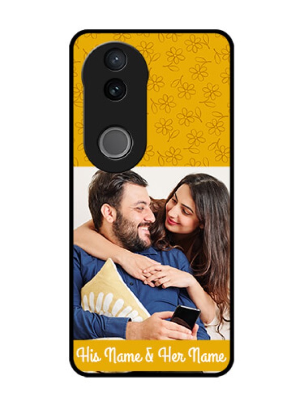 Custom Vivo T4R 5G Custom Glass Phone Case - Yellow Floral Design