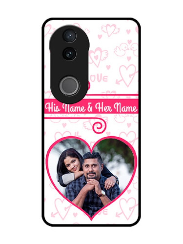 Custom Vivo T4R 5G Custom Glass Phone Case - Heart Shape Love Design