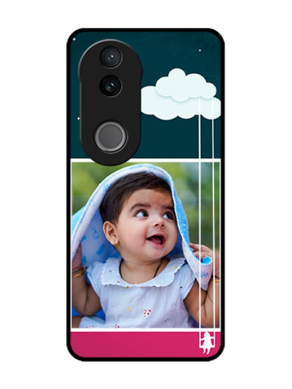 Custom Vivo T4R 5G Custom Glass Phone Case - Cute Girl With Cloud Design