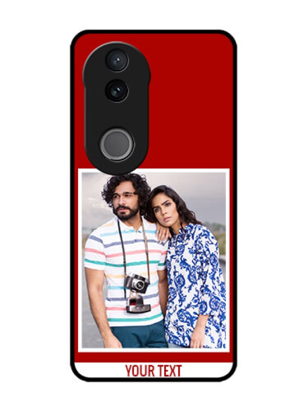 Custom Vivo T4R 5G Custom Glass Phone Case - Red Color Design