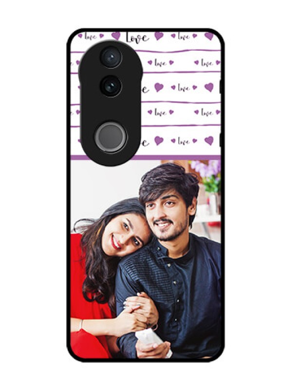 Custom Vivo T4R 5G Custom Glass Phone Case - Couples Heart Design