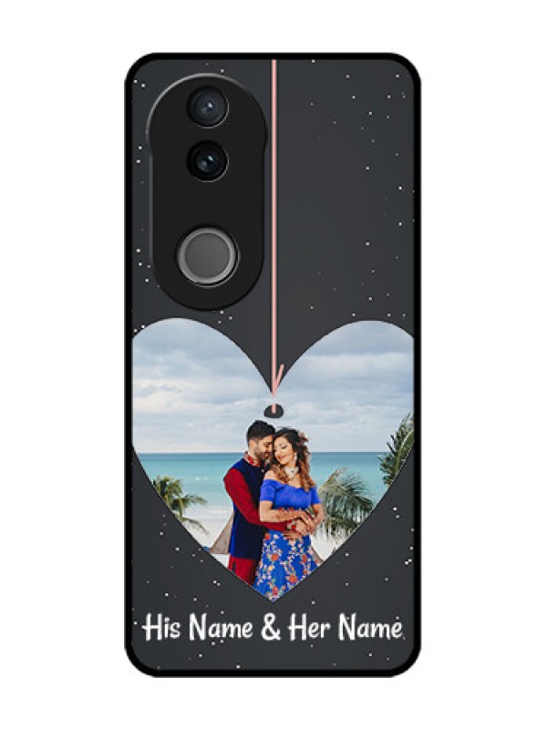 Custom Vivo T4R 5G Custom Glass Phone Case - Hanging Heart Design