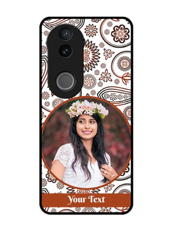 Custom Vivo T4R 5G Custom Glass Phone Case - Abstract Flower Design