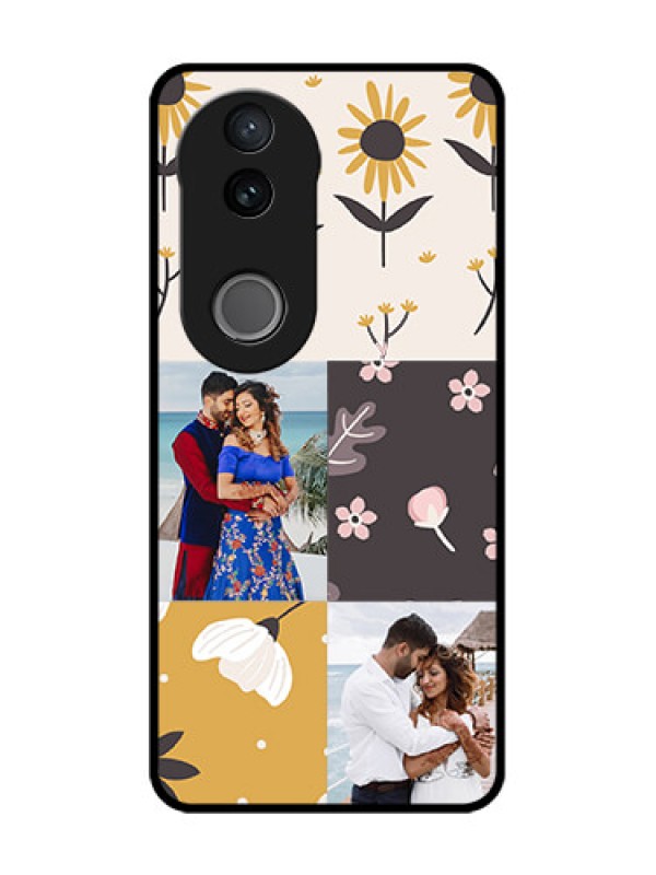 Custom Vivo T4R 5G Custom Glass Phone Case - 3 Images With Floral Design
