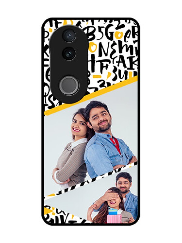Custom Vivo T4R 5G Custom Glass Phone Case - Letters Pattern Design