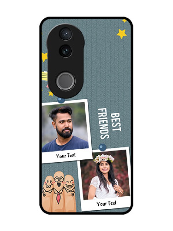 Custom Vivo T4R 5G Custom Glass Phone Case - Sticky Frames And Friendship Design