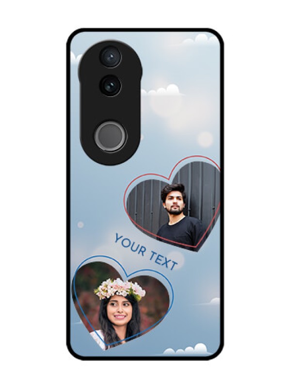 Custom Vivo T4R 5G Custom Glass Phone Case - Blue Color Couple Design