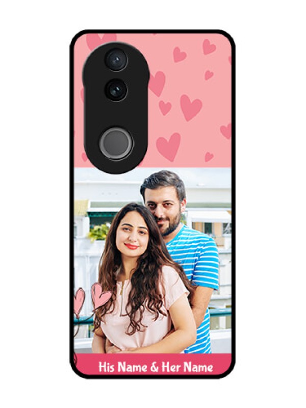 Custom Vivo T4R 5G Custom Glass Phone Case - Love Design Peach Color