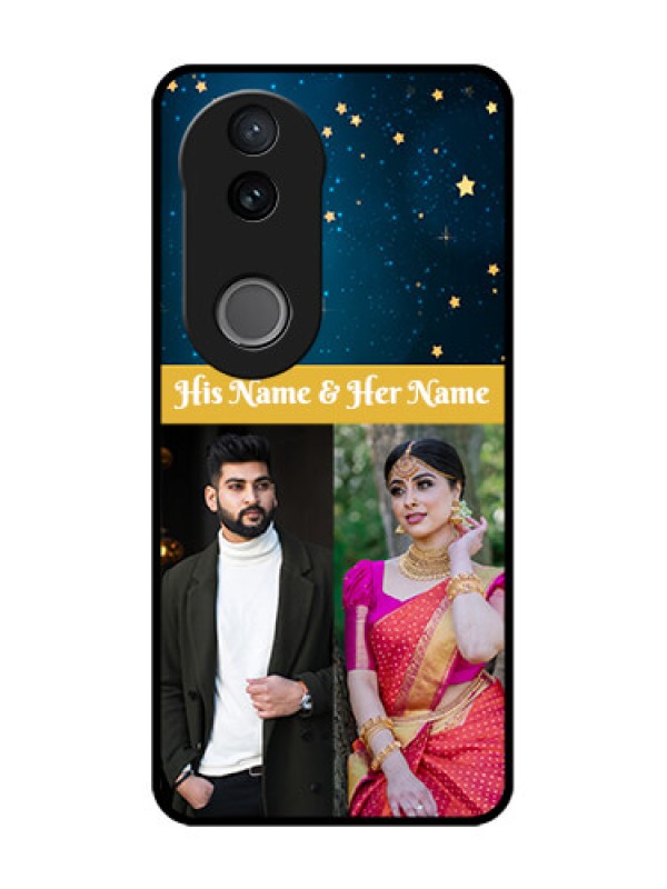 Custom Vivo T4R 5G Custom Glass Phone Case - Galaxy Stars Backdrop Design