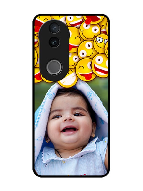 Custom Vivo T4R 5G Custom Glass Phone Case - With Smiley Emoji Design