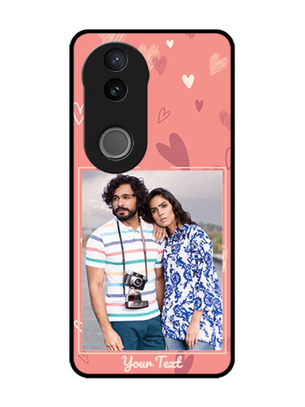 Custom Vivo T4R 5G Custom Glass Phone Case - Love Doodle Art Design
