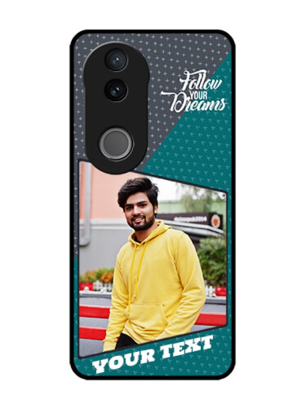 Custom Vivo T4R 5G Custom Glass Phone Case - Background Pattern Design With Quote