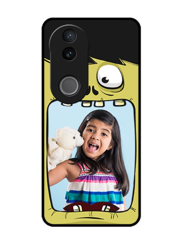 Custom Vivo T4R 5G Custom Glass Phone Case - Cartoon Monster Back Case Design