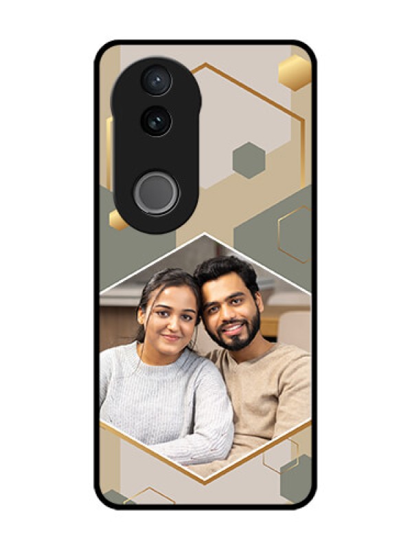 Custom Vivo T4R 5G Custom Glass Phone Case - Stylish Hexagon Pattern Design