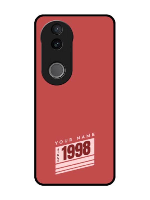 Custom Vivo T4R 5G Custom Glass Phone Case - Red Custom Year Of Birth Design