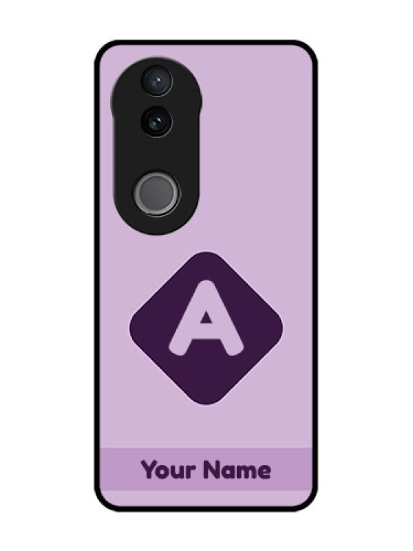Custom Vivo T4R 5G Custom Glass Phone Case - Custom Letter In Curved Badge Design