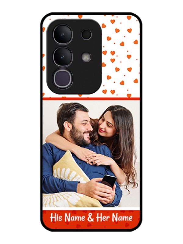 Custom Vivo T4x 5G Custom Glass Phone Case - Orange Love Symbol Design