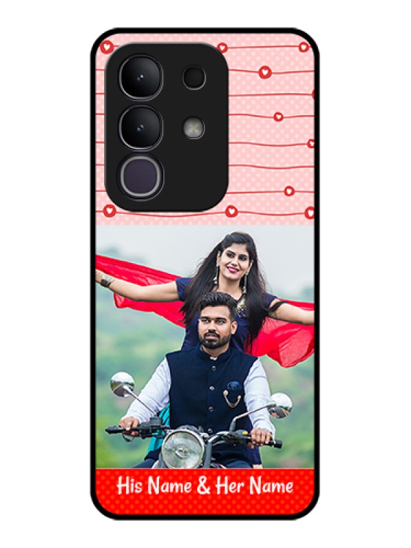 Custom Vivo T4x 5G Custom Glass Phone Case - Red Pattern Case Design