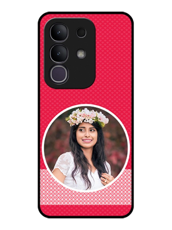 Custom Vivo T4x 5G Custom Glass Phone Case - Pink Color Pattern Design