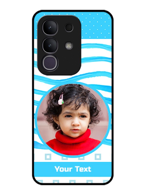 Custom Vivo T4x 5G Custom Glass Phone Case - Simple Blue Case Design