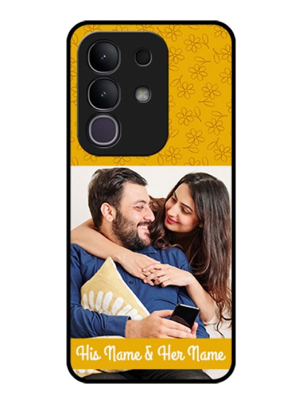 Custom Vivo T4x 5G Custom Glass Phone Case - Yellow Floral Design