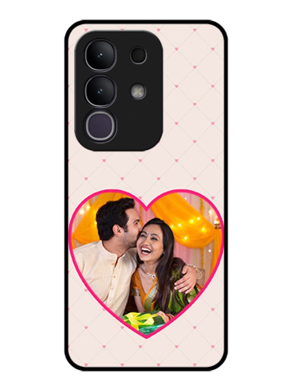 Custom Vivo T4x 5G Custom Glass Phone Case - Heart Shape Design