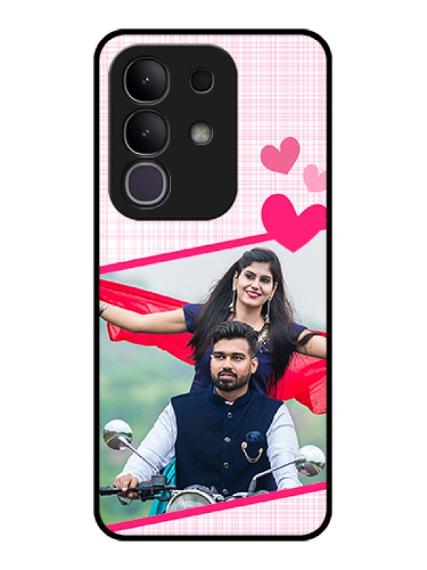 Custom Vivo T4x 5G Custom Glass Phone Case - Love Shape Heart Design