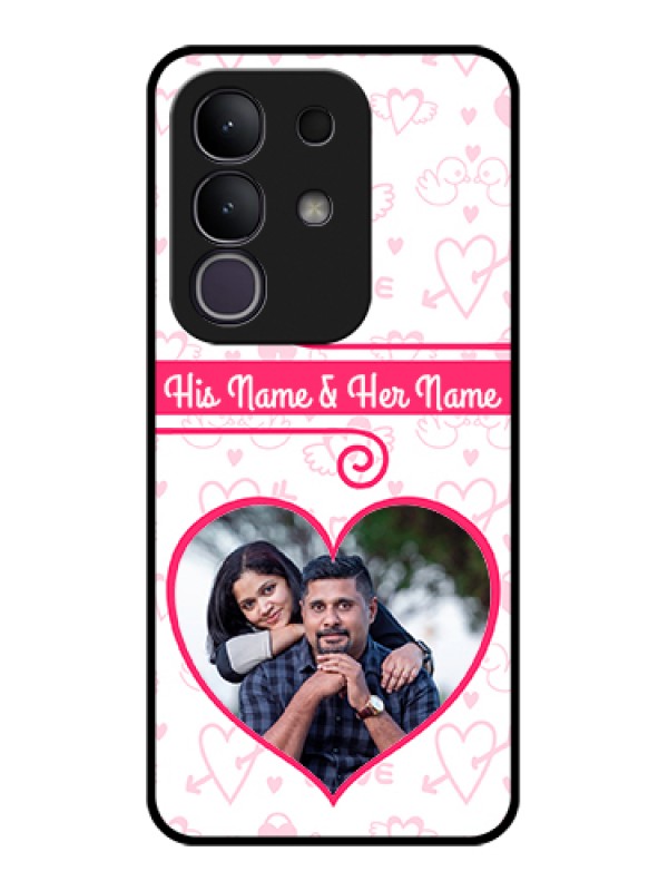 Custom Vivo T4x 5G Custom Glass Phone Case - Heart Shape Love Design