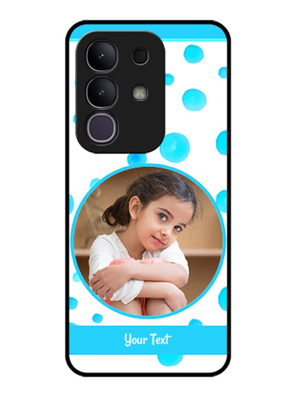 Custom Vivo T4x 5G Custom Glass Phone Case - Blue Bubbles Pattern Design