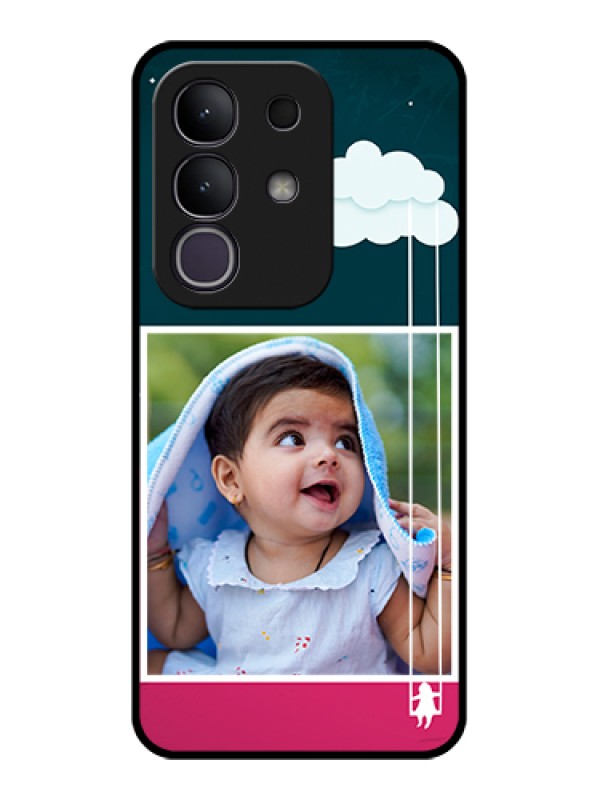 Custom Vivo T4x 5G Custom Glass Phone Case - Cute Girl With Cloud Design