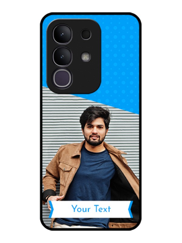 Custom Vivo T4x 5G Custom Glass Phone Case - Simple Blue Color Design
