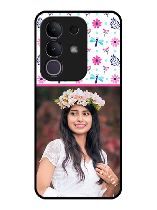 Custom Vivo T4x 5G Custom Glass Phone Case - Colorful Flower Design