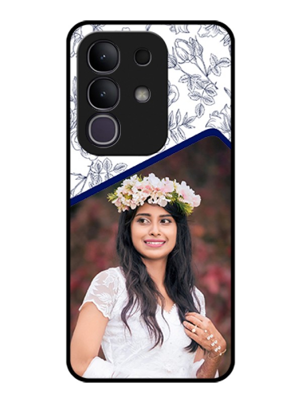 Custom Vivo T4x 5G Custom Glass Phone Case - Classy Floral Design
