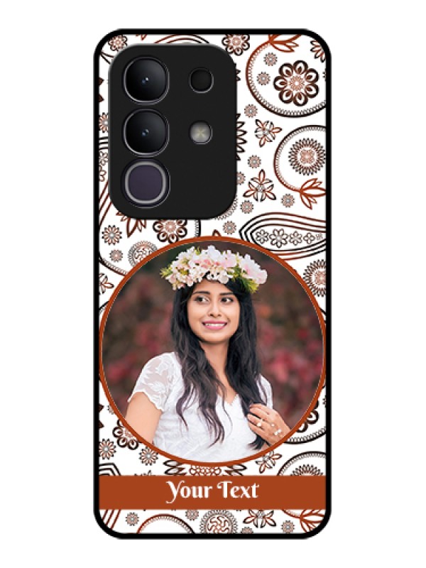 Custom Vivo T4x 5G Custom Glass Phone Case - Abstract Flower Design