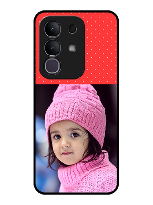 Custom Vivo T4x 5G Custom Glass Phone Case - Red Pattern Design