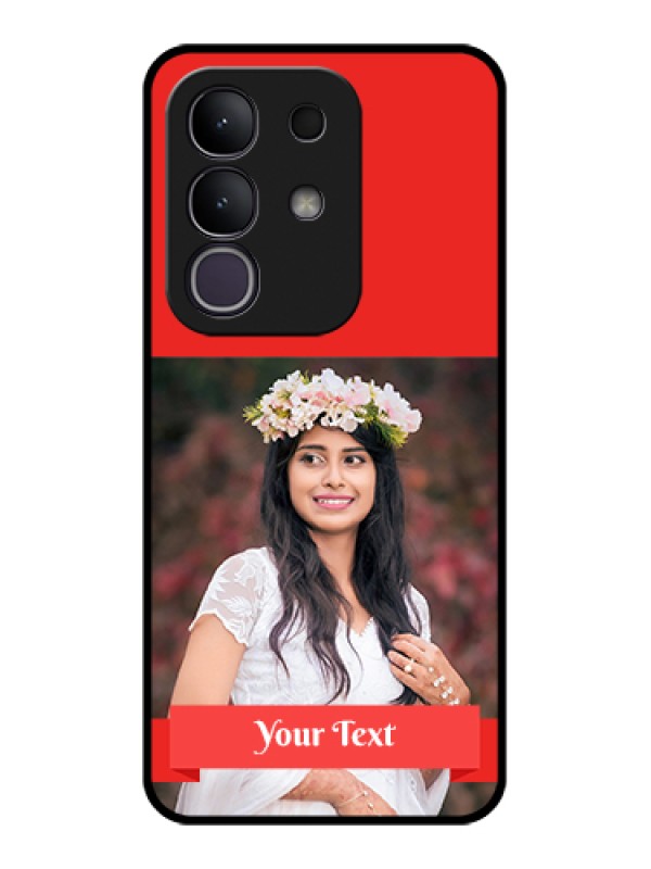 Custom Vivo T4x 5G Custom Glass Phone Case - Simple Red Color Design