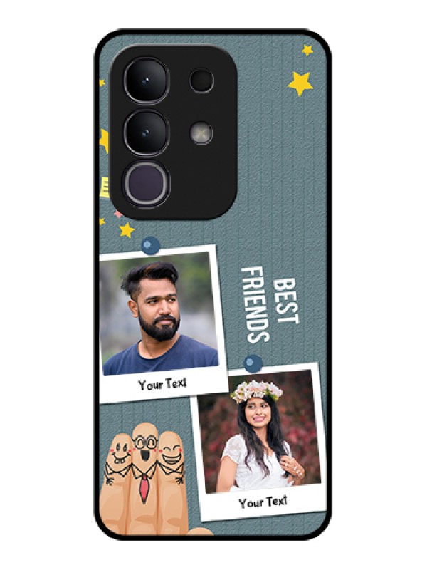 Custom Vivo T4x 5G Custom Glass Phone Case - Sticky Frames And Friendship Design