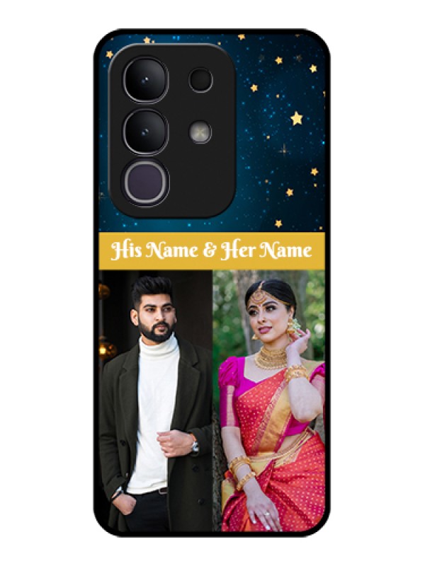 Custom Vivo T4x 5G Custom Glass Phone Case - Galaxy Stars Backdrop Design