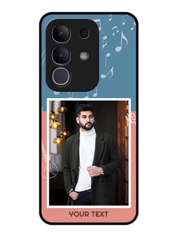 Custom Vivo T4x 5G Custom Glass Phone Case - With Color Musical Note Design